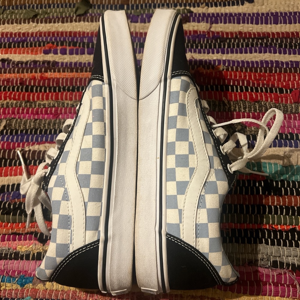 Checkered Blue and White Sneakers